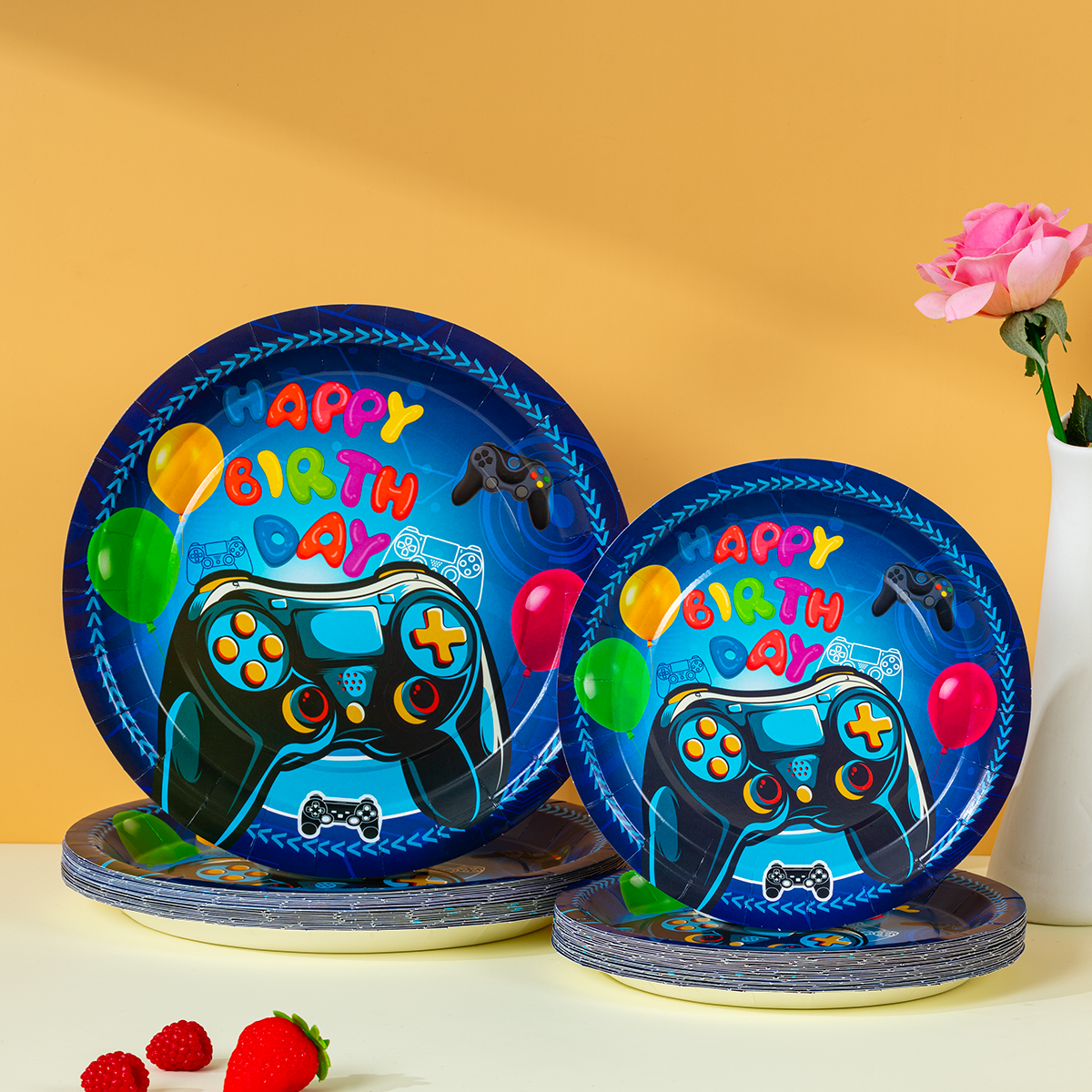 Party Games Birthday - 10/25/50Pcs Video Game Disposable Paper Plates