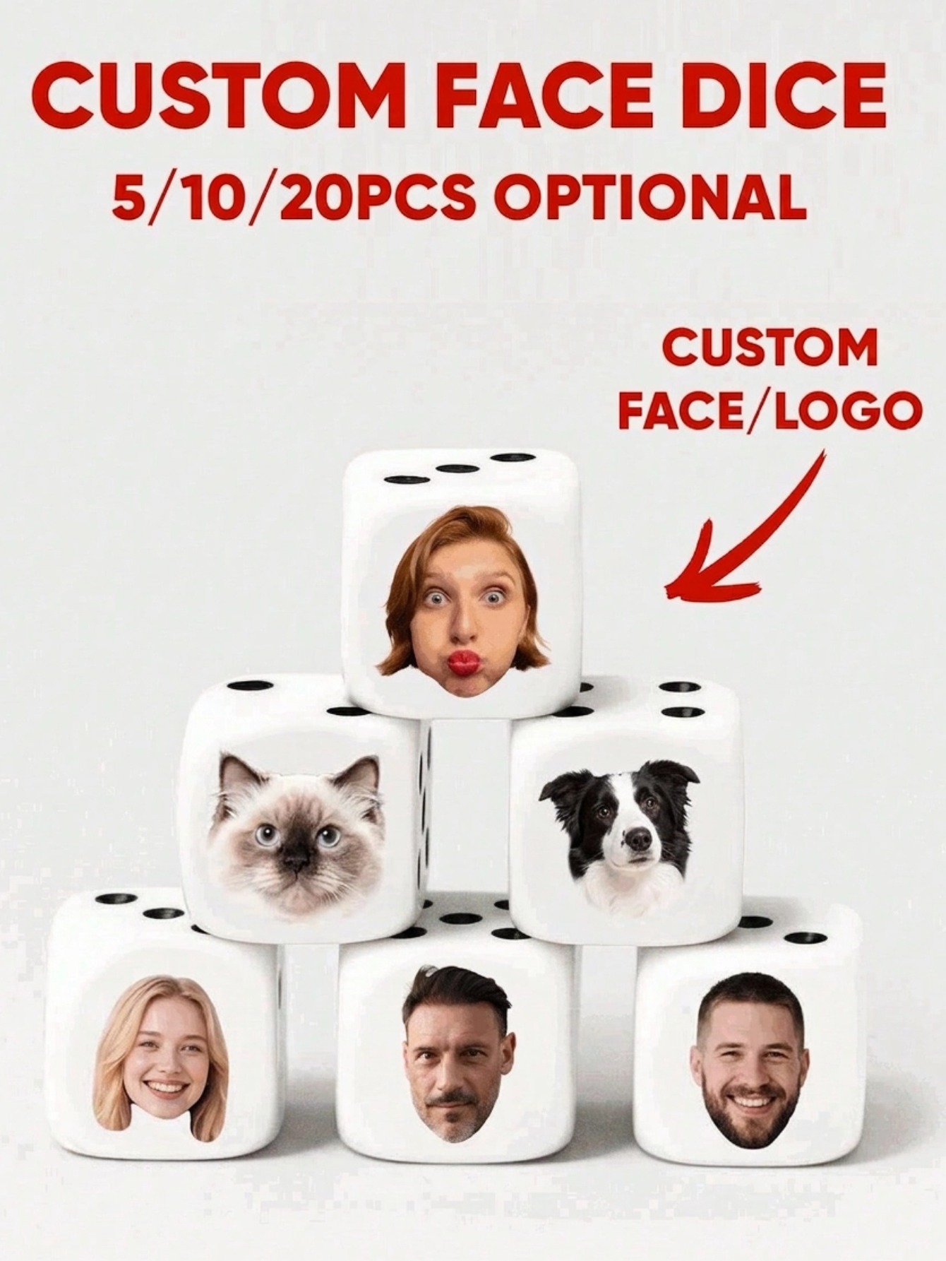 Custom Face Dice Personalized  - огляд і ціна Party Games Birthday