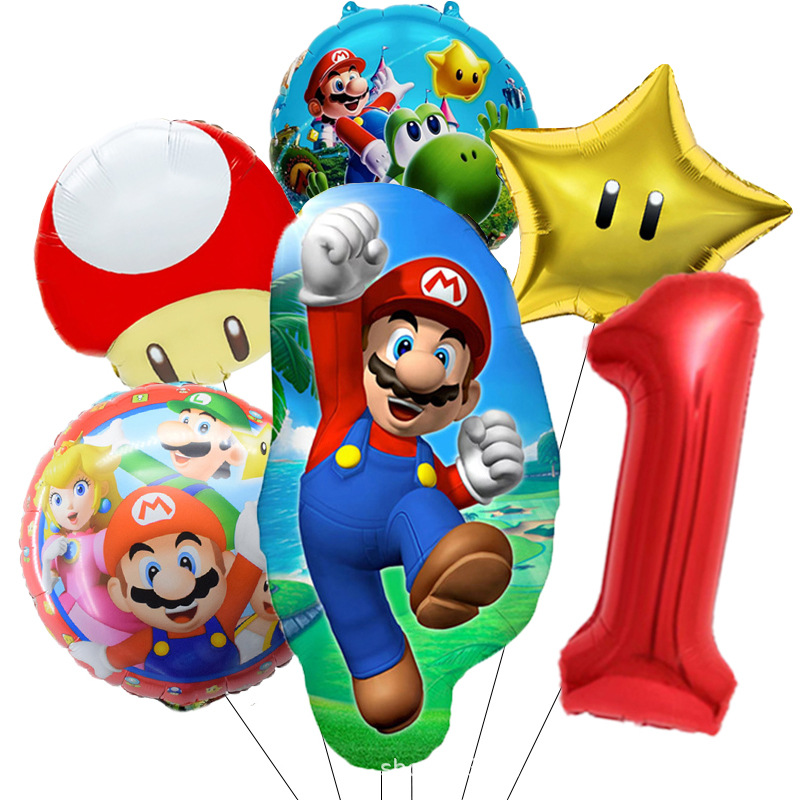 6pcs Mario Bros Balloon Childr - огляд і ціна Party Games Mario
