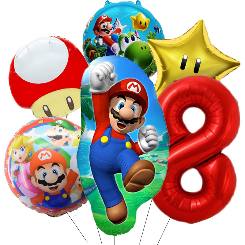 6pcs Mario Bros Balloon Childr - огляд і ціна Party Games Mario